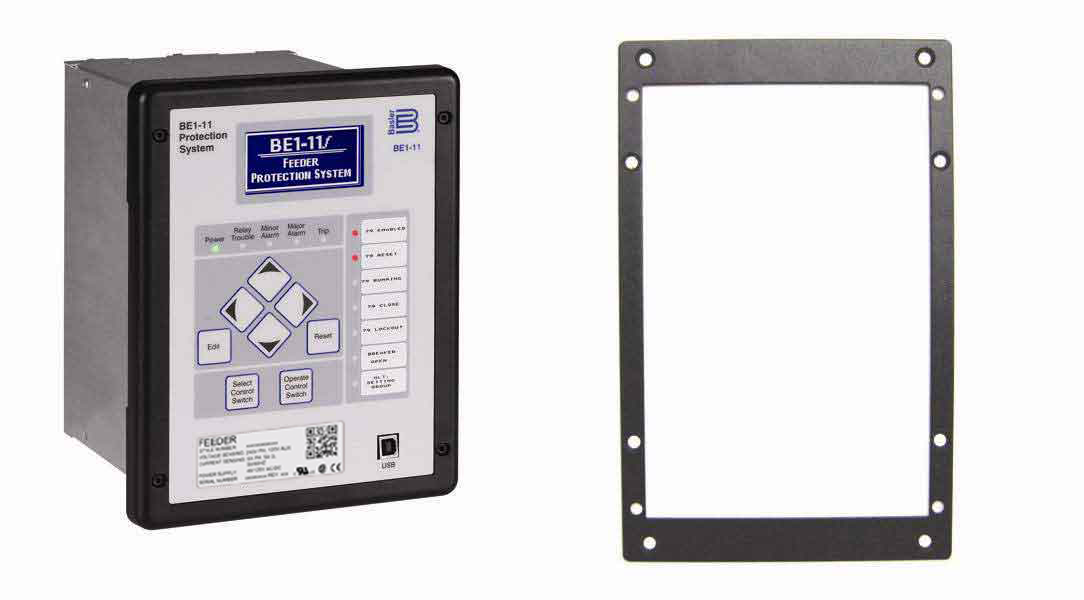 BE1-11 J case adapter plate for GE S2 or ABB FT-21 cutout, Basler p/n: 9108551021