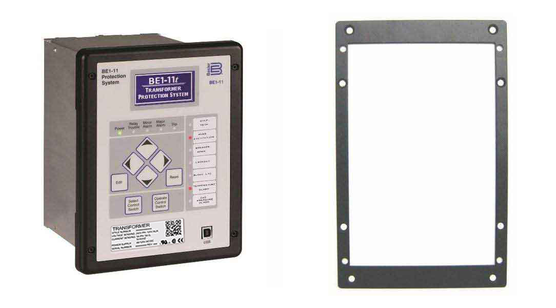 BE1-11 J case adapter plate for GE S2 or ABB FT-21 cutout, Basler p/n: 9108551021